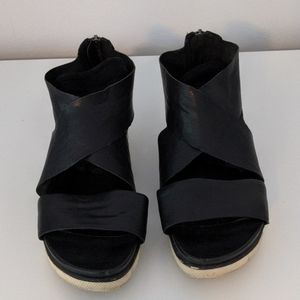 Eileen Fisher Ankle Zip Up Sandals